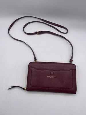 Bolsa carteira tiracolo Marc Jacobs Empire City couro vermelho designer de ferragens douradas - Imagem 1 de 4