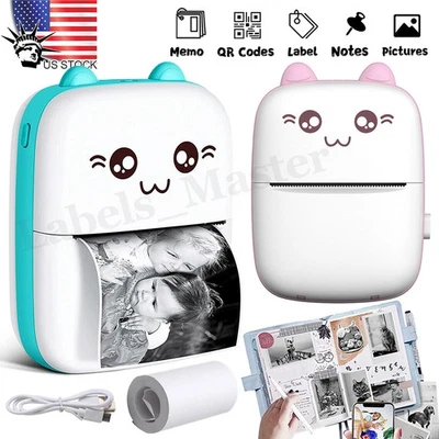 Mini Pocket Thermal Printer Wireless Bluetooth Printing Phone Photo Paper Label - Image 1 of 4