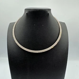 Rhinestone Choker Necklace Silver Tone Formal Evening Wedding Jewelry Claires - Picture 1 of 9