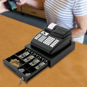 Sistema electrónico TPV caja registradora pantalla LED para venta al por menor con cajón 47 llaves EE. UU. - Imagen 1 de 24