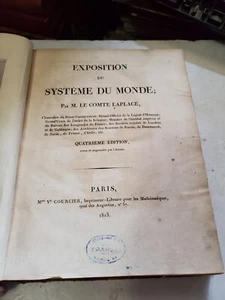 Exposition Du Systems Du Monde M. Le Comte Laplace 4th Edition 1813 - Picture 1 of 18