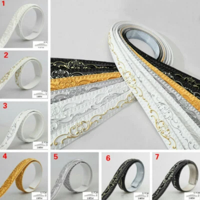 3D Wallpapers Skirting Border Ceiling Wall Stickers Decor PVC Self-adhesive Home - Image 1 of 4