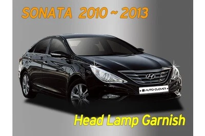 Head Lamp Garnish Chrome Molding Cover 2P B629 Ems for Hyundai Sonata 2010~2013 - Image 1 of 4
