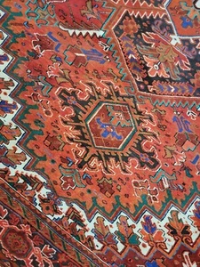 10x13 or 10x12.6 ANTIQUE VEG DYE HERIZ VINTAGE SERAPI USHAK KAZAK CAUCASIAN - Picture 1 of 18