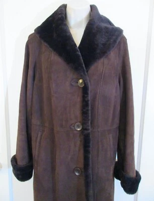 usado dos veces - CHAQUETA ABRIGO PATO AZUL - PIEL DE OVEJA GENUINA - PEQUEÑA - marrón oscuro Foto 1 de 4