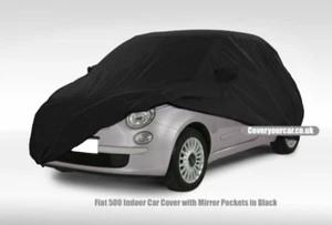 Fiat 500 passende Sahara Indoor Car Cover / schwarz / Spiegeltaschen ab 2007 - Bild 1 von 3