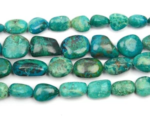 Natürliche blaue Chrysokoll Perlen 13 Zoll Strang 13x17-16x18 mm Perlen Nugge... - Bild 1 von 5