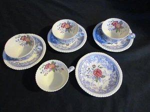 Copeland Spode Mayflower Pattern Four Cups with Saucers Excellent Condition - Picture 1 of 3