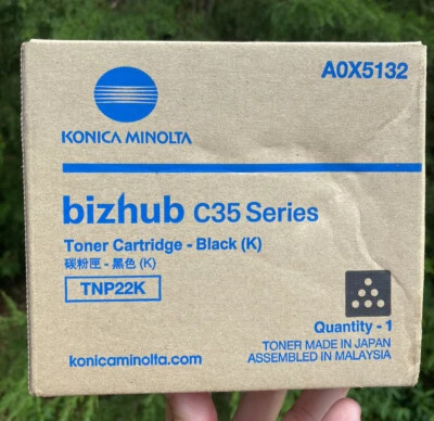 Cartucho de tóner negro genuino TNP22K Bizhub serie C35 Konica Minolta A0X5132 Foto 1 de 4
