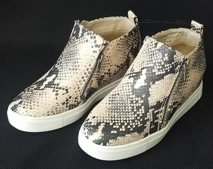 Time and Tru Damen-Knöchelsneaker Kunstschlangenledermuster Keilabsatz 6W neu mit Etikett - Bild 1 von 8