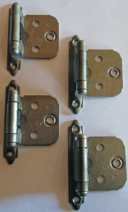 Vintage Cabinet Hinges Bronze Tone Metal Lot Of 4 - no screws - Picture 1 of 3