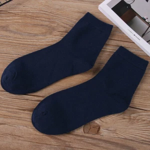 5 pairs of Winter men's medium tube cotton socks solid color breathable - Picture 1 of 17