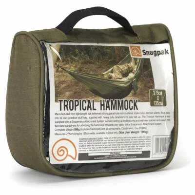 Snugpak Tropical Hammock Olive Green Army Military Camping Survival Hammock - Image 1 of 4