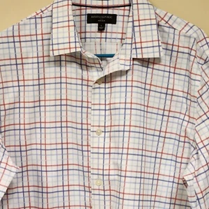 Camisa para hombre Banana Republic grande en L multicolor a cuadros sin hierro ajuste estándar - Imagen 1 de 7