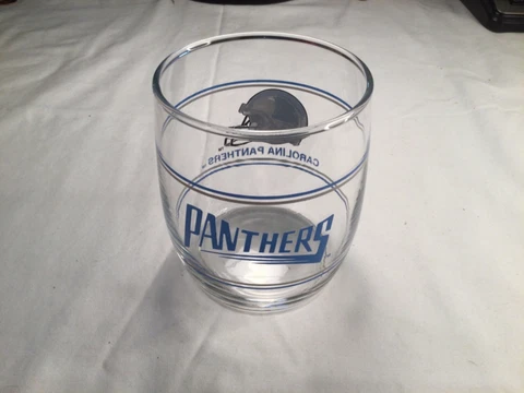 VINTAGE CAROLINA PANTHERS NFL ROCKS/STEMLESS WINE GLASS MOBIL 1980's Cover