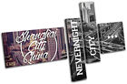 Shanghai Typography City Multi Canvas Wall Art Picture Print