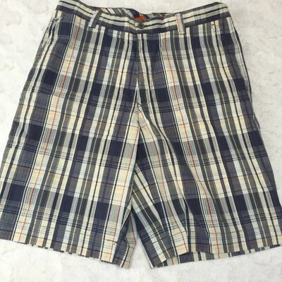 Tommy Bahama Hombres Talla 33 Azul Algodón Mezcla Seda Cuadros Caminar Pantalones Cortos Informales Foto 1 de 4