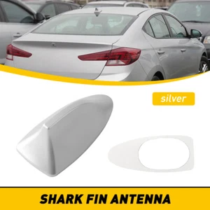 For 2015-2020 Hyundai Sonata-Elantra Ebony Shark Fin Roof Antenna Cover Silver - Picture 1 of 12