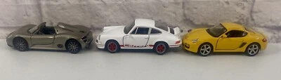 *BRAND NEW* Welly Diecast Cars Lot Of 3 Porsche 911 Turbo White Yellow 4 Inch - Image 1 of 4