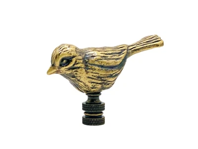 LITE ACCENTS Lamp Finial-SPARROW-Antique Brass Finish, Highly detailed metal casting