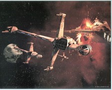 STAR WARS TRILOGY Print - REBELS ATTACK EMPIRE & DEATHSTAR 11x14 Zanart 1994
