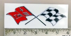 Vintage Chevy Chevrolet Cross Flags sticker decal 5.6"x1.8" - Picture 1 of 1