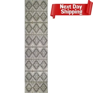 Grey Home Southwestern Indoor Outdoor Rug Runner 2'x8', Water, Fade Resistance - Picture 1 of 9