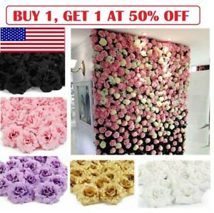 50Pcs Silk Artificial Fake Rose Flower Heads Bulk Craft Wedding Party Decor US