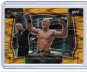 2023 Select UFC Gregory Rodriguez Gold Prizm /10 Rookie Octagonside RC "Robocop"