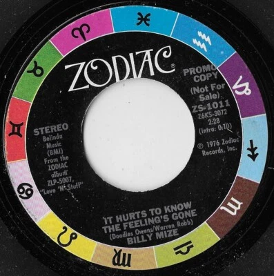 It Hurts To Know The Feeling's Gone / Billy Mize (Promo) (Mono/Stereo) VG+ - Image 1 of 2