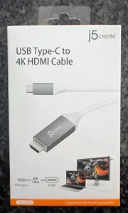 j5 Create USB-C to 4K HDMI Cable USB C to HDMI 4k JCC153G New Sealed - Picture 1 of 3