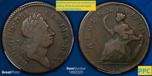 1723 Woods Hibernia Halfpence PCGS VF-25 Surfaces are smooth with no pitting - Picture 1 of 3