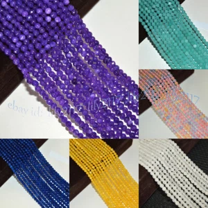 Wholesale 4mm Faceted Multicolor Jade Natural Gemstone Round Loose Beads 15'' - Picture 1 of 91