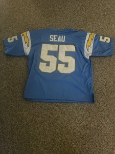 Camiseta San Diego Chargers Junior Seau Mitchell And Ness NFL Azul Polvo Talla 50 - Imagen 1 de 9