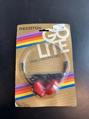 Auriculares estéreo Recoton Go Lite 92 1986 vintage nuevos caja sin abrir Foto 1 de 4