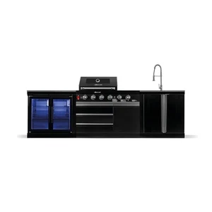 GORILLER® BLACKBACK M6 Outdoor-Küche, Gasgrill mit Doppel-Kühlschrank,Waschbecke - Bild 1 von 14