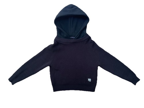 Alexander Wang Utility Felpa con Cappuccio Stile Bi Strati Pullover Nero Small