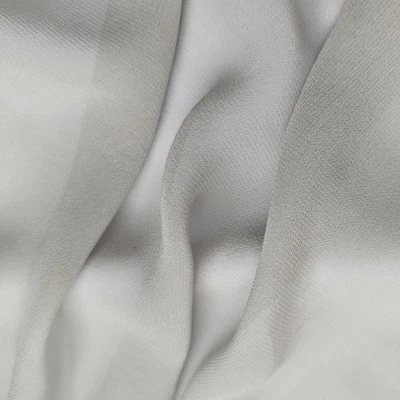 Natural Silk Ggt 45'' Wide 12MM Silver Grey Mulberry Silk Georgette Crepe Fabric - Image 1 of 4