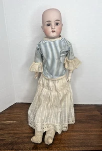 Antike 20 Zoll Puppe Karl Hartman Schulter Kopf Leder Körper Haaransatz - Bild 1 von 23