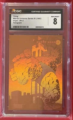 1992 CGC 8 NM/MINT Thing Marvel Universe Series III Impel #H-2 Hologram - Image 1 of 4