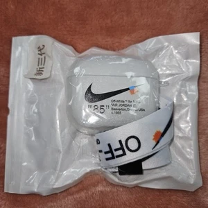 Apple AirPods Gen 1 & 2 White Case Holder Keychain Off White New Nike Lanyard - Photo 1 sur 1
