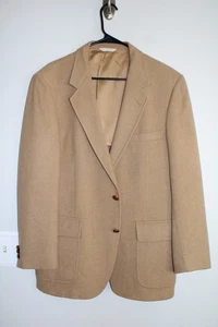 VINTAGE BROWN J. ALEXANDER TWEED WOOL SPORT COAT sz 42R wood button suit jacket - Picture 1 of 6