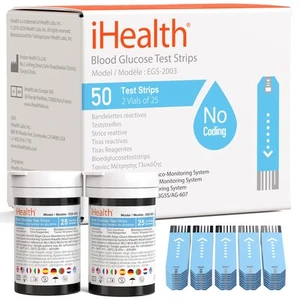 iHealth Strisce Reattive Glicemia (Conteggio 50), Versione 2019 Test Glicemia, - Foto 1 di 5