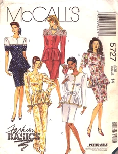 McCall's 5727 ~ Misses' Two-Piece Dress-Semi-Fitted Top-Necklines Vary - Size 14 - Picture 1 of 5