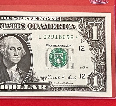 1988 A  STAR NOTE $1 DOLLAR BILL ( SAN FRANCISCO L ) UNCIRCULATED - Image 1 of 3
