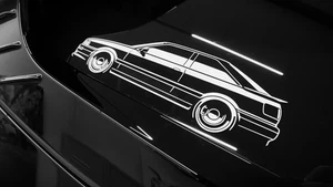 Audi S2 Coupe Sticker Silhouette Audi 80 S2 Coupe Typ 89 Aufkleber 2x Weiß neu - Bild 1 von 23