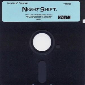 VERY RARE UK Night Shift Disk by LucasFilm Games for Commodore 64/128 - Picture 1 of 2