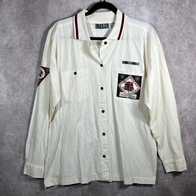 Camisa De Colección Colecciones Gitano Para Hombre Grande Crema Abotonada Save The Trees Años 80 Foto 1 de 4