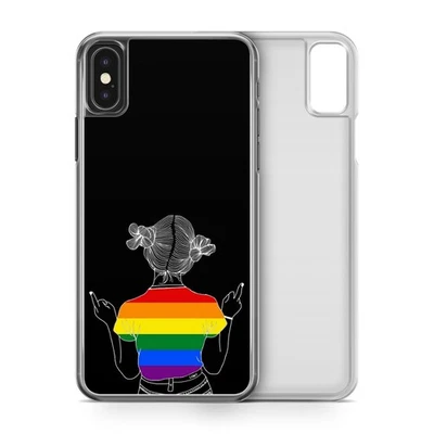 LGBT Lesbian Rainbow Flag Girl in LGBT Shirt Phone Case for iPhone Models - Image 1 of 3