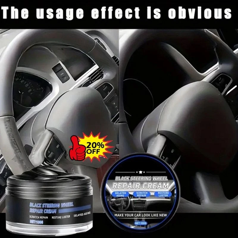 Repair Paste for Car Steering Wheels - Restores Black Gloss, R-emoves Peeling - Image 1 of 4